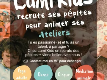 ✨ Lumi’Kids recrute ses pépites ! ✨

On a déjà une belle équipe de pros passionnés qui nous accompagnent 🌈
Mais pour combler toutes les envies des enfants…...